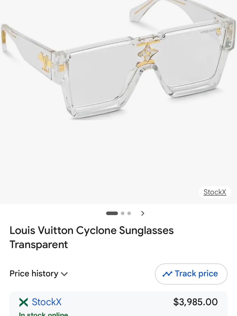 Louis Vuitton Cyclone Transparent Crystal Frame Sunglasses with Gold Accent - Picture 9 of 9